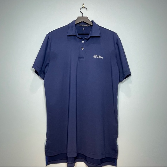 RLX RALPH LAUREN Wicking Men's Navy Blue Golf Polo Sea Island Size Medium - Picture 1 of 11